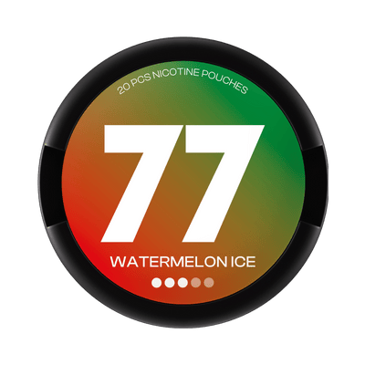 77 Watermelon Ice nicotine pouch can – Slim all-white, 10.4mg, 20 pouches