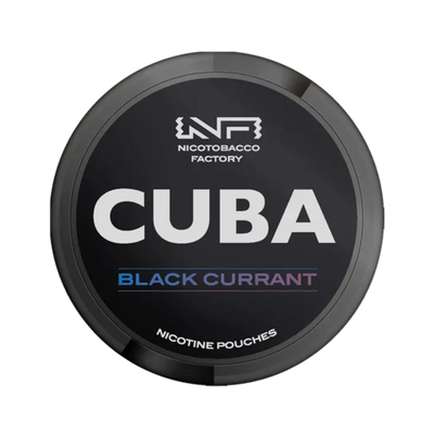 CUBA Black Blackcurrant nicotine pouch can – Slim moist, 42.9 mg, 20 pouches
