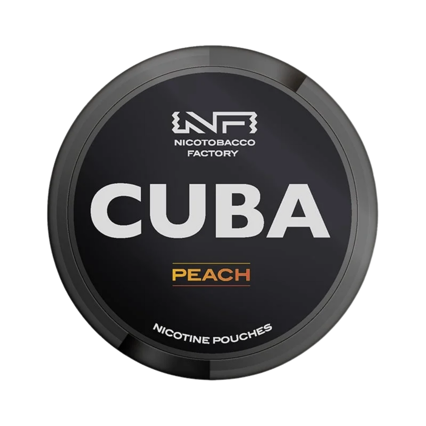 CUBA Black Peach nicotine pouch can – Slim moist, 42.9mg, 20 pouches