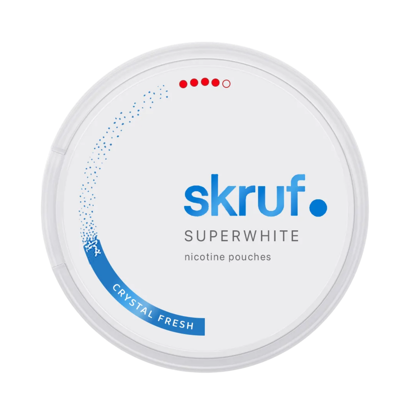 Skruf Crystal Fresh Xtra Strong nicotine pouch can – Slim semi-moist, 12 mg, 24 pouches