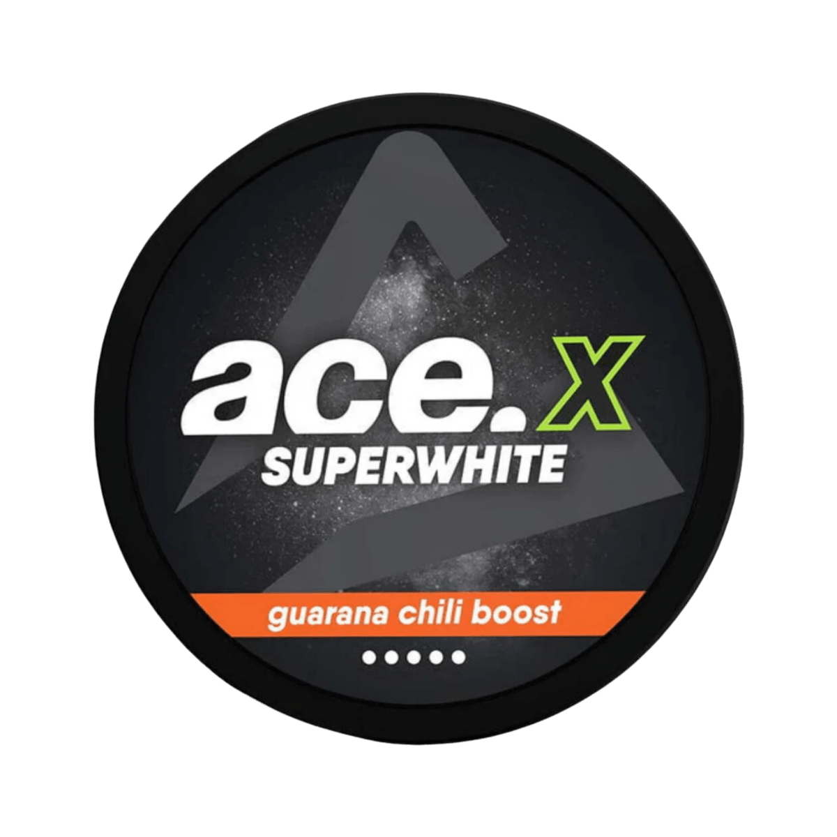 ACE X Guarana Chili Boost nicotine pouch can – Slim all-white, 8 mg, 20 pouches