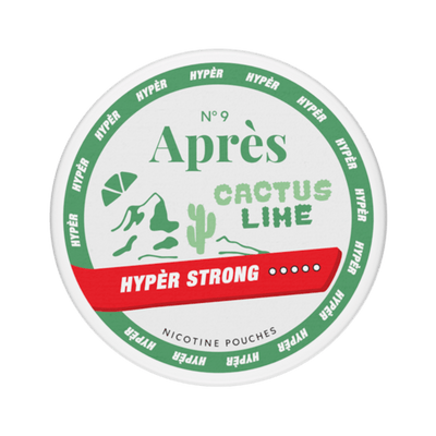 Après Cactus Lime Hyper Strong nicotine pouch can – Slim all-white, 11mg, 20 pouches