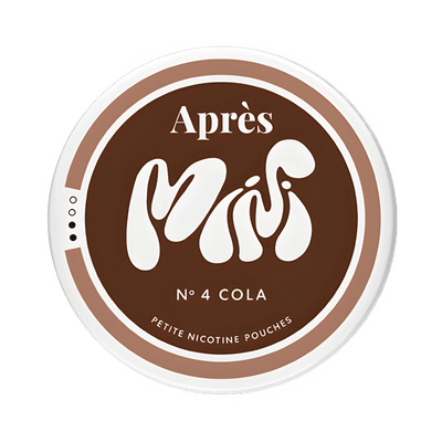 Après Cola Mini nicotine pouch can – Mini all-white format, 3.2 mg per pouch, 20 pouches