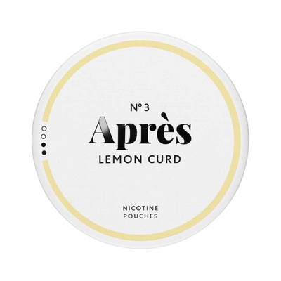 Après Lemon Curd nicotine pouch can – Slim all-white format, 4.4 mg, 20 pouches
