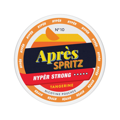 Après Tangerine Spritz Hypèr Strong nicotine pouch can – Slim all-white, 11 mg, 20 pouches