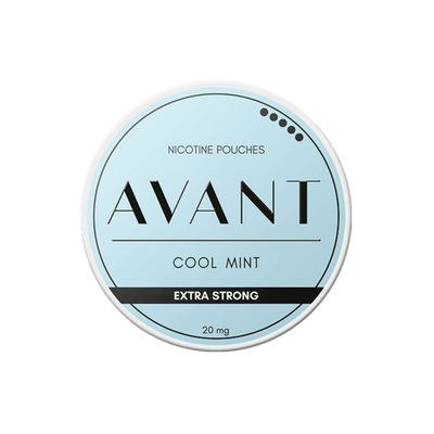 Avant Cool Mint Extra Strong nicotine pouch can – Slim all-white, 13 mg, 20 pouches