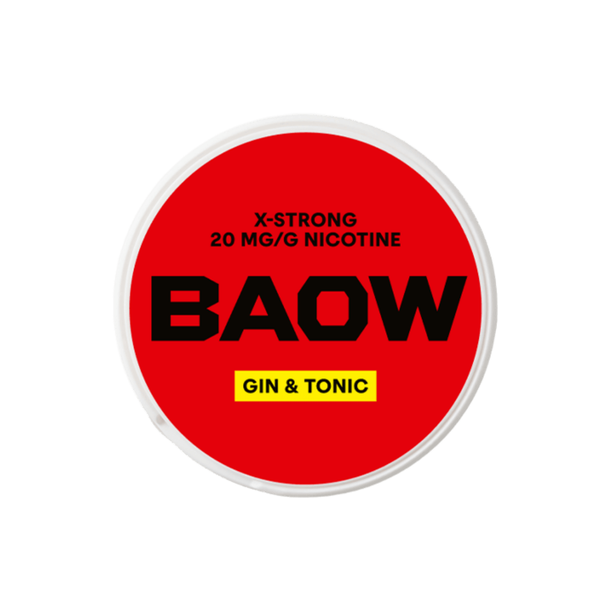 BAOW Gin & Tonic nicotine pouch can – Slim all-white, 12mg, 20 pouches
