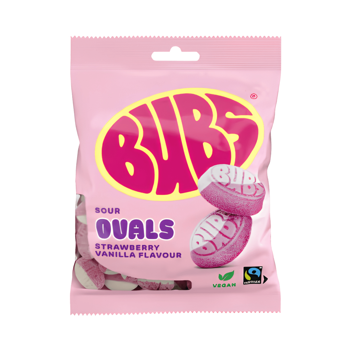 Bubs Strawberry Vanilla Goody Sour Ovals 90g - Pouchland