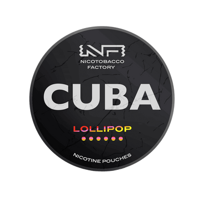 Cuba Black Lollipop nicotine pouch can – Slim moist, 42.9 mg, 20 pouches