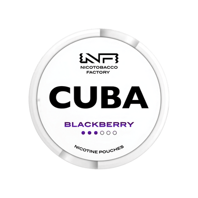 Cuba White Blackberry nicotine pouch can – Slim moist, 10.4mg, 20 pouches