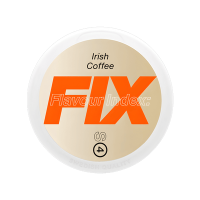 Fix Irish Coffee S4 nicotine pouch can – Slim dry, 11.2mg, 20 pouches