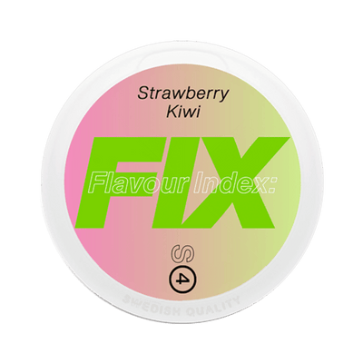 Fix Strawberry Kiwi nicotine pouch can – Slim dry format, 9.8 mg, 20 pouches