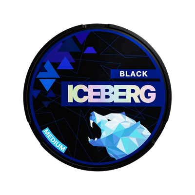 ICEBERG Black Medium nicotine pouch can – Slim moist, 40mg, 20 pouches