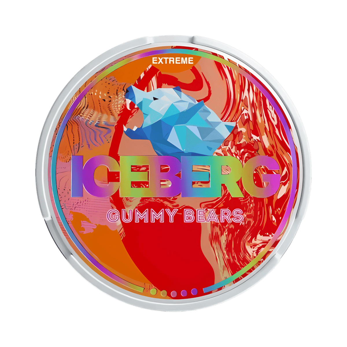 ICEBERG Gummy Bears Extreme nicotine pouch can – Slim moist, 40 mg, 20 pouches