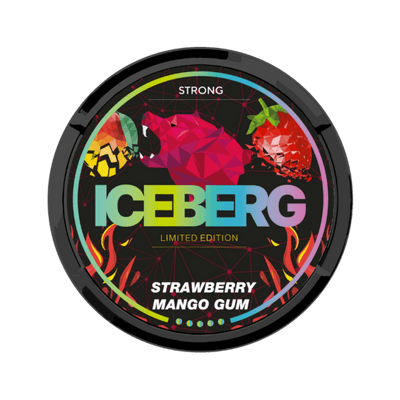 ICEBERG Strawberry Mango Gum nicotine pouch can – Slim moist, 40 mg, 20 pouches