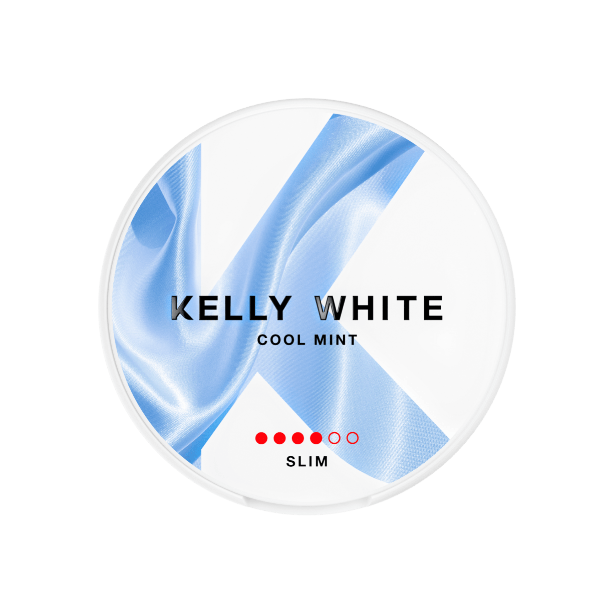 Kelly White Cool Mint nicotine pouch can – Slim semi-moist, 8mg, 20 pouches