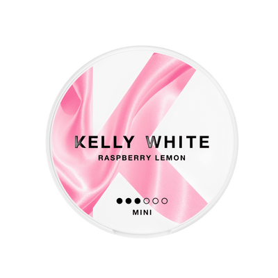 Kelly White Raspberry Lemon Mini nicotine pouch can – Mini semi-moist, 5.5 mg, 20 pouches