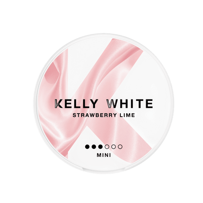 Kelly White Strawberry Lime Mini nicotine pouch can – Mini semi-moist, 5mg, 20 pouches