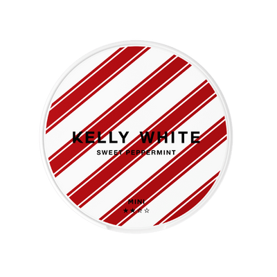 Kelly White Sweet Peppermint Mini nicotine pouch can – mini semi-moist, 6 mg, 20 pouches