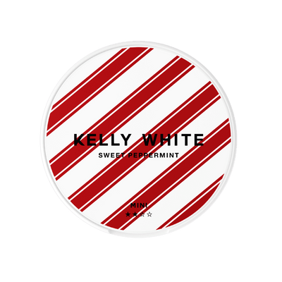 Kelly White Sweet Peppermint Mini nicotine pouch can – mini semi-moist, 6 mg, 20 pouches