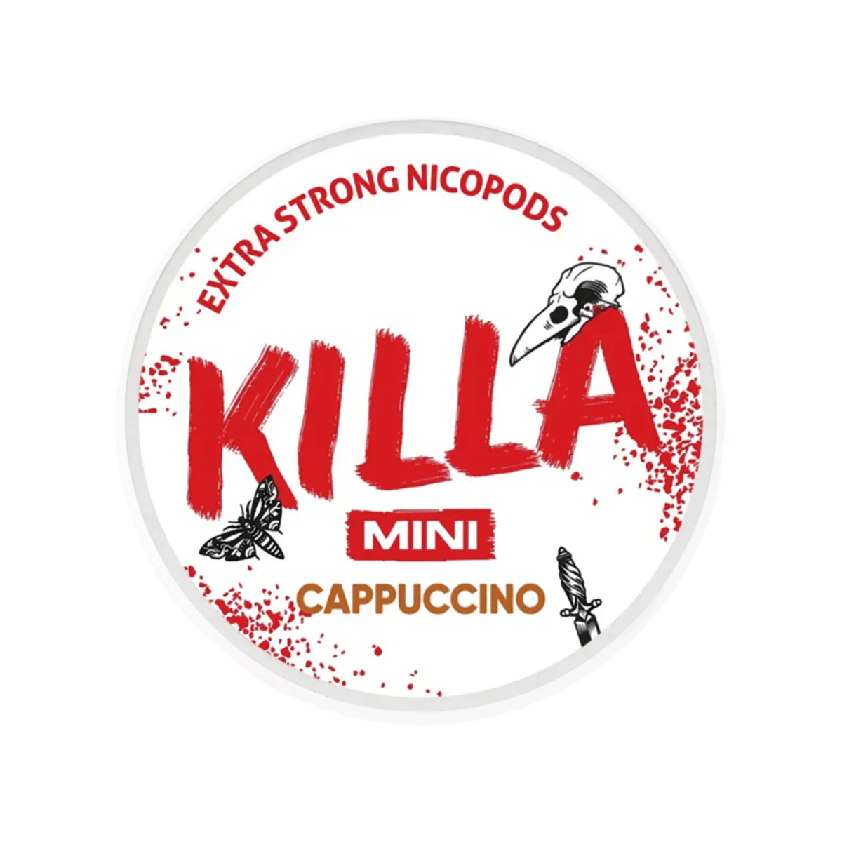 KILLA Mini Cappuccino nicotine pouch can – Mini moist, 8mg, 30 pouches