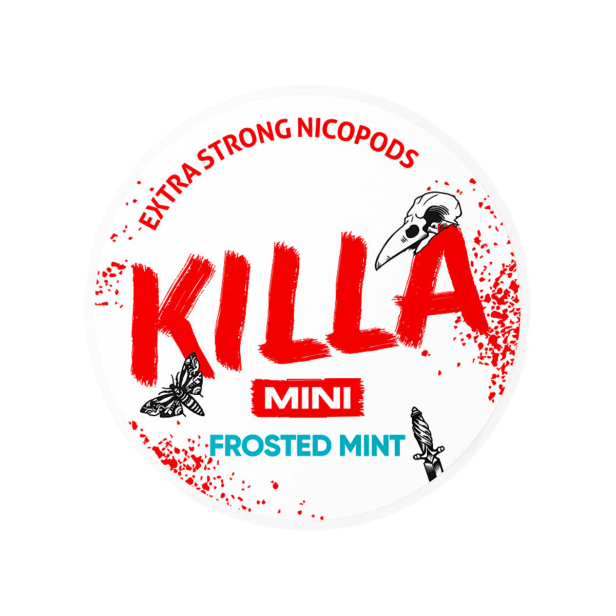KILLA Mini Frosted Mint nicotine pouch can – Slim moist, 12.8mg, 20 pouches
