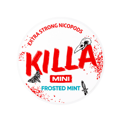 KILLA Mini Frosted Mint nicotine pouch can – Slim moist, 12.8mg, 20 pouches