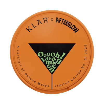 KLAR Afterglow Edition Oolong Melon Mini Extra Strong nicotine pouch can – Mini semi-moist, 9.4mg, 20 pouches