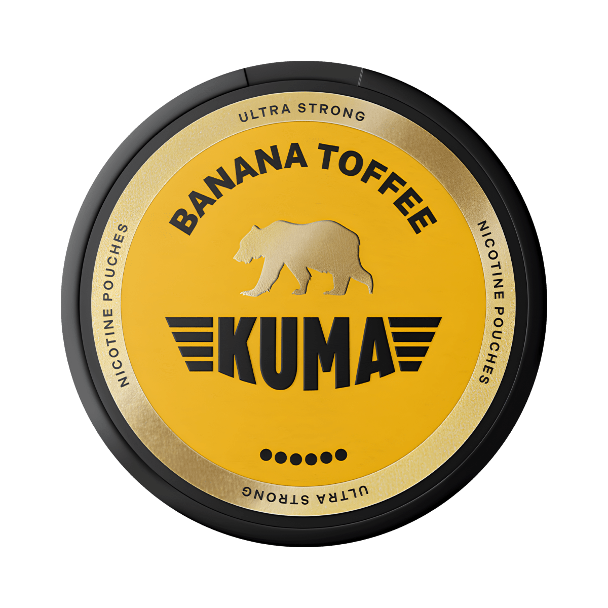 KUMA Banana Toffee nicotine pouch can – Slim moist, 11 mg, 20 pouches