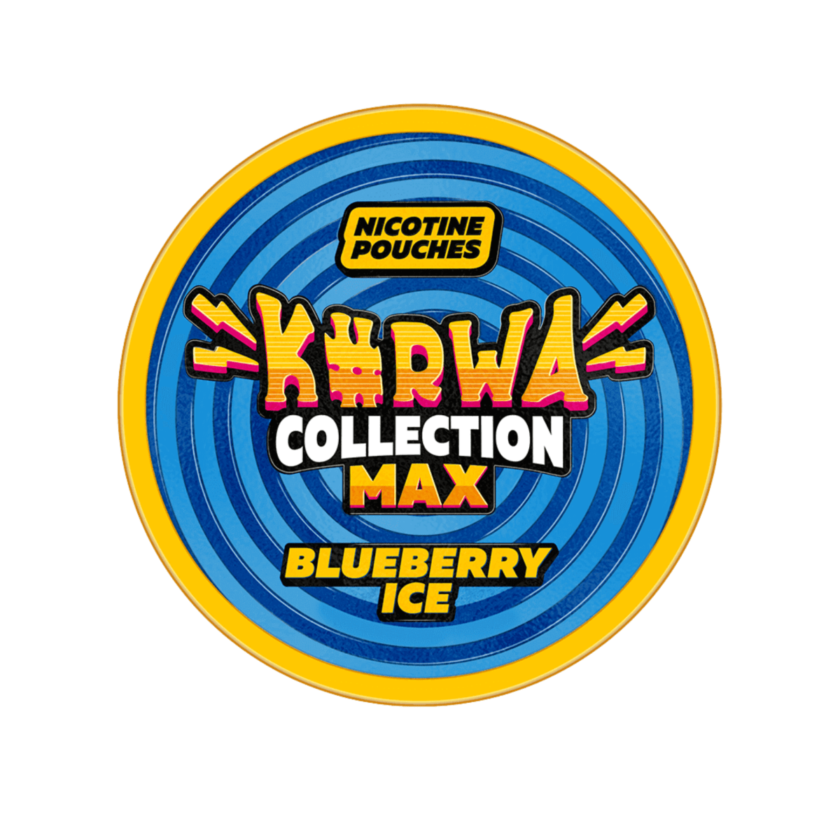 Kurwa Blueberry Ice Max nicotine pouch can – Slim, 43mg, 20 pouches