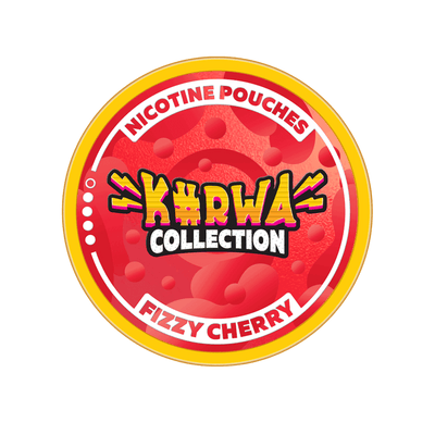 Kurwa Fizzy Cherry nicotine pouch can – Slim, 12mg, 20 pouches