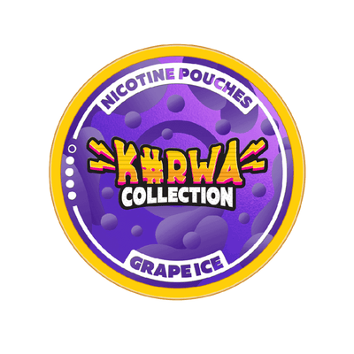 Kurwa Grape Ice nicotine pouch can – Slim, 12mg, 20 pouches