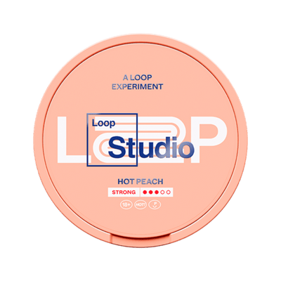 LOOP Hot Peach Strong nicotine pouch can – Slim semi-moist, 9.4 mg, 20 pouches