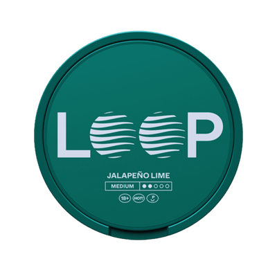 LOOP Jalapeno Lime Medium nicotine pouch can – Slim semi-moist, 6.3mg, 20 pouches