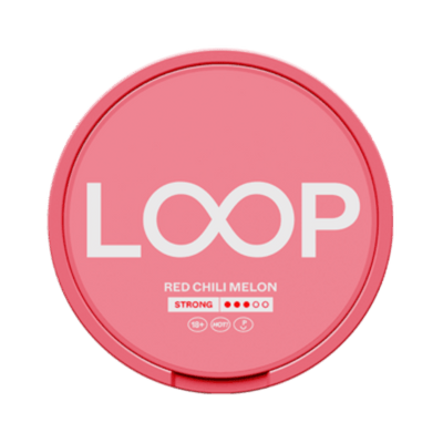 LOOP Red Chili Melon Strong nicotine pouch can – Slim semi-moist, 9.4mg, 20 pouches