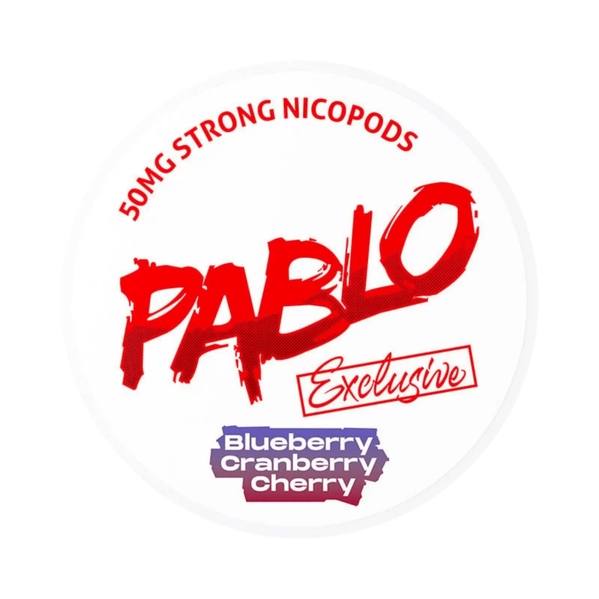 Pablo Exclusive Blueberry Cranberry Cherry 50mg nicotine pouch can – Slim moist, 30mg, 20 pouches