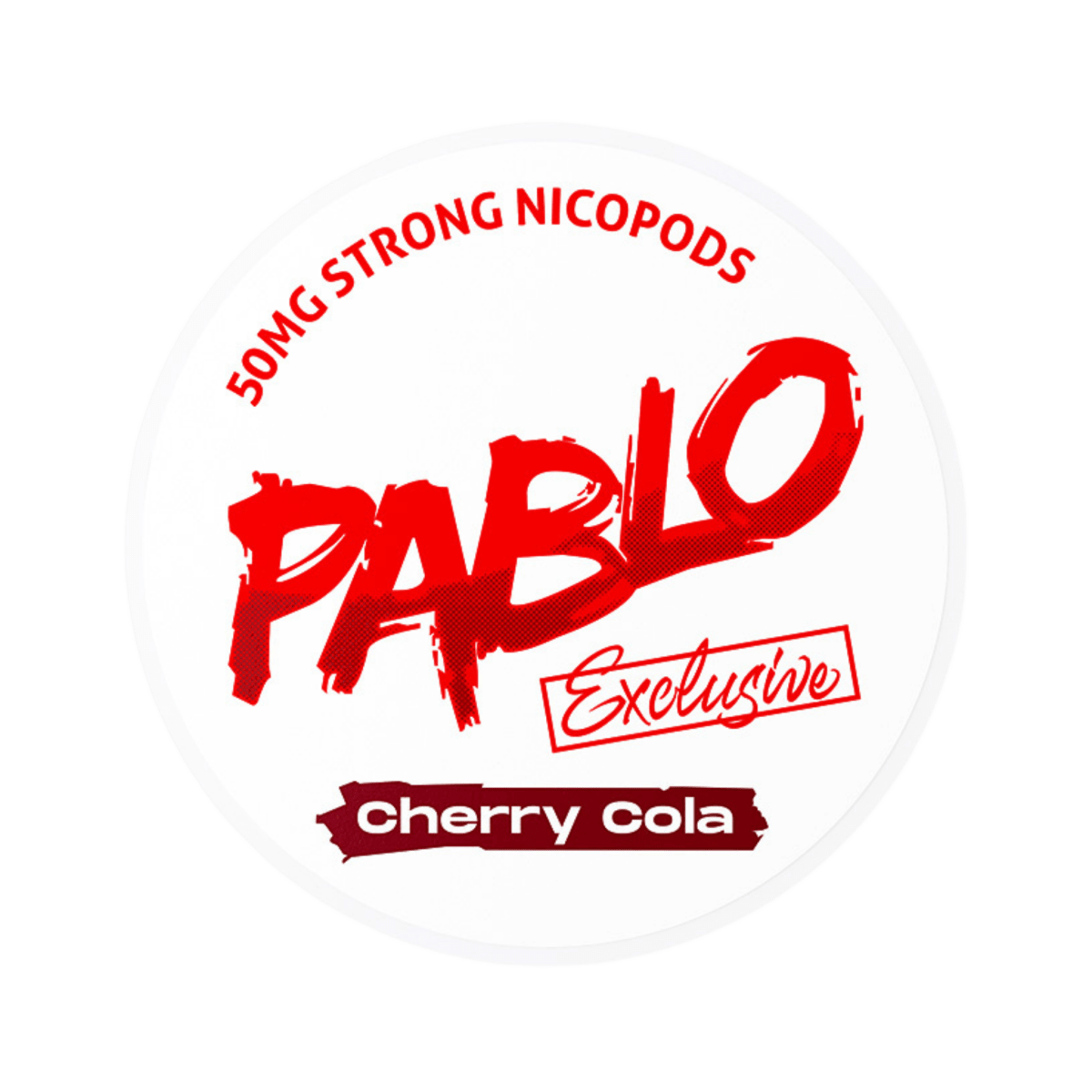 Pablo Exclusive Cherry Cola 50mg nicotine pouch can – Slim moist, 30mg, 20 pouches