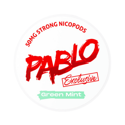Pablo Exclusive Green Mint 50mg nicotine pouch can – Slim moist, 30 mg, 20 pouches