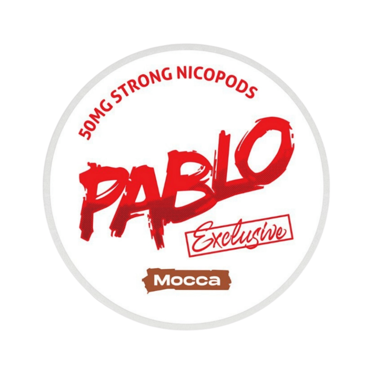 Pablo Exclusive Mocca 50mg nicotine pouch can – Slim moist, 30 mg, 20 pouches, pineapple flavor