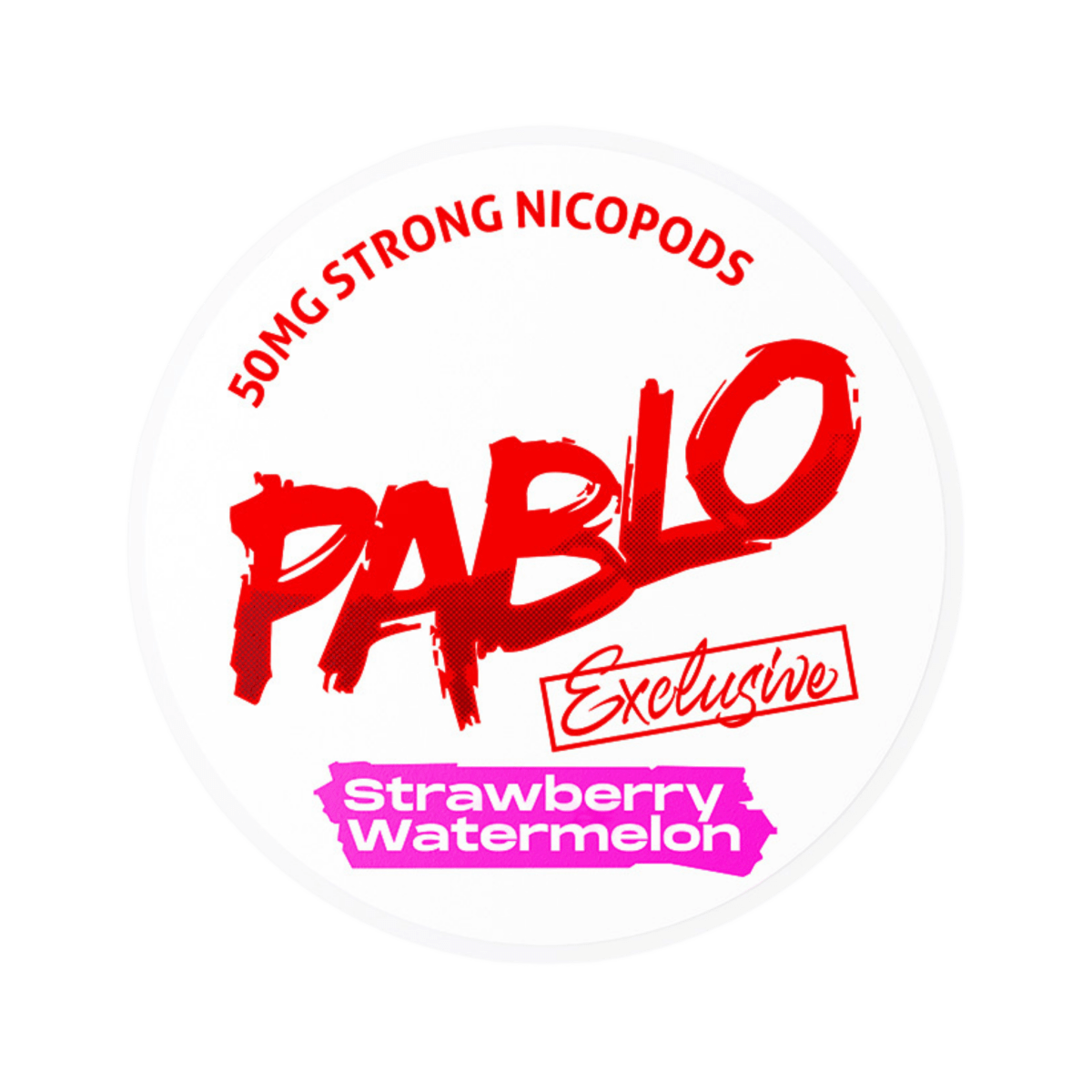 Pablo Exclusive Strawberry Watermelon 50mg nicotine pouch can – slim moist, 30 mg, 20 pouches