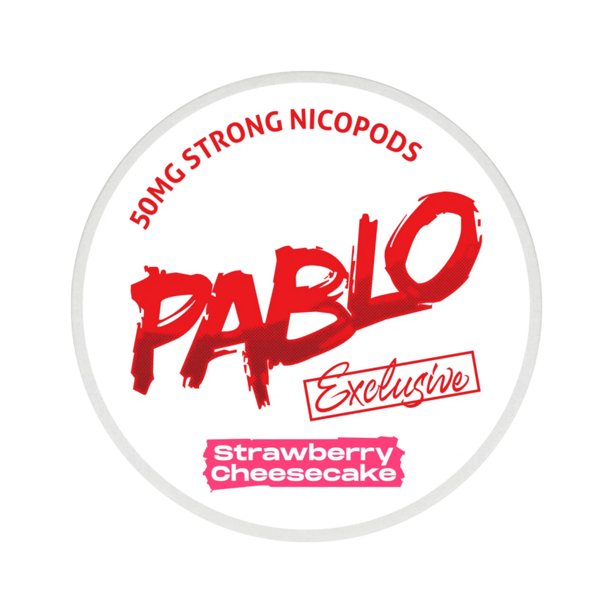Pablo Exclusive Strawberry Cheesecake 50mg nicotine pouch can – Slim moist, 30 mg, 20 pouches