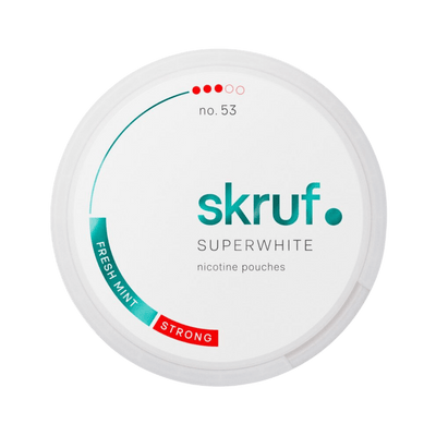 SKRUF No.53 Fresh Mint Strong nicotine pouch can – Slim semi-moist, 9 mg, 24 pouches