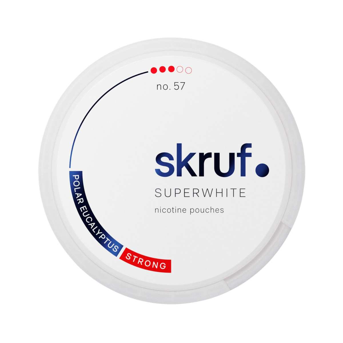 SKRUF No.57 Polar Eucalyptus Strong nicotine pouch can – Slim semi-moist, 10 mg, 24 pouches