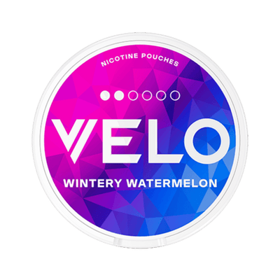 VELO Wintery Watermelon Mini nicotine pouch can – Mini format, 6mg, 20 pouches
