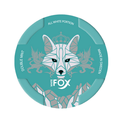 White Fox Double Mint nicotine pouch can – Slim moist, 12mg, 20 pouches