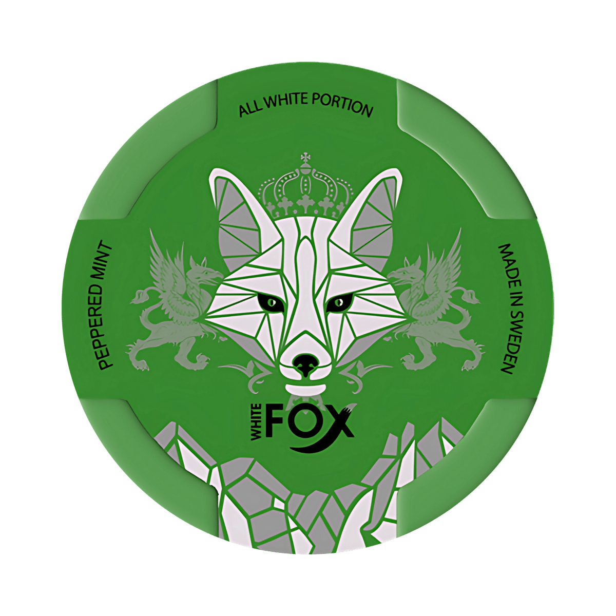 White Fox Peppered Mint nicotine pouch can – Slim moist, 14.25mg, 20 pouches