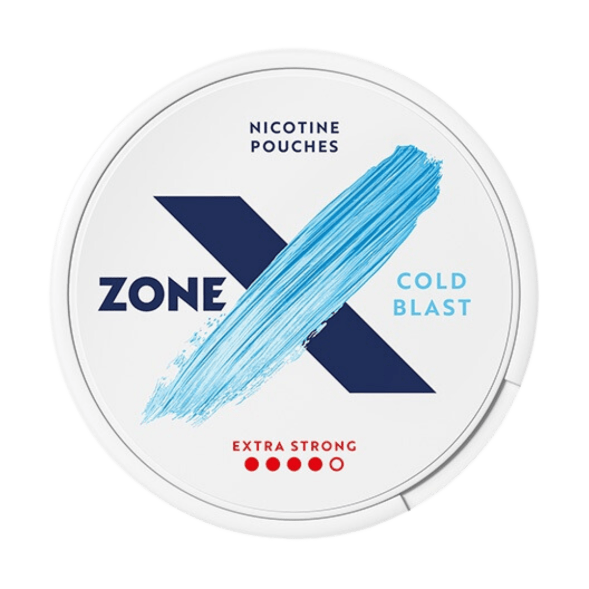 X Cold Blast Extra Strong nicotine pouch can – Slim, 10 mg, 24 pouches