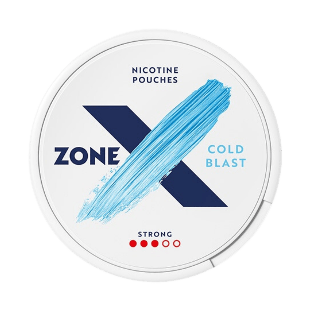 X Cold Blast Strong nicotine pouch can – Slim, 10mg, 24 pouches