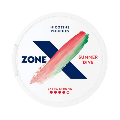 X Summer Dive Extra Strong nicotine pouch can – Slim moist, 12.8mg, 20 pouches