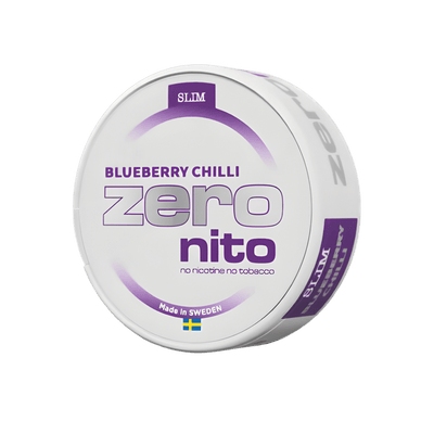 Zeronito Blueberry Chilli Slim nicotine-free pouch can – Slim, 0 mg, 20 pouches